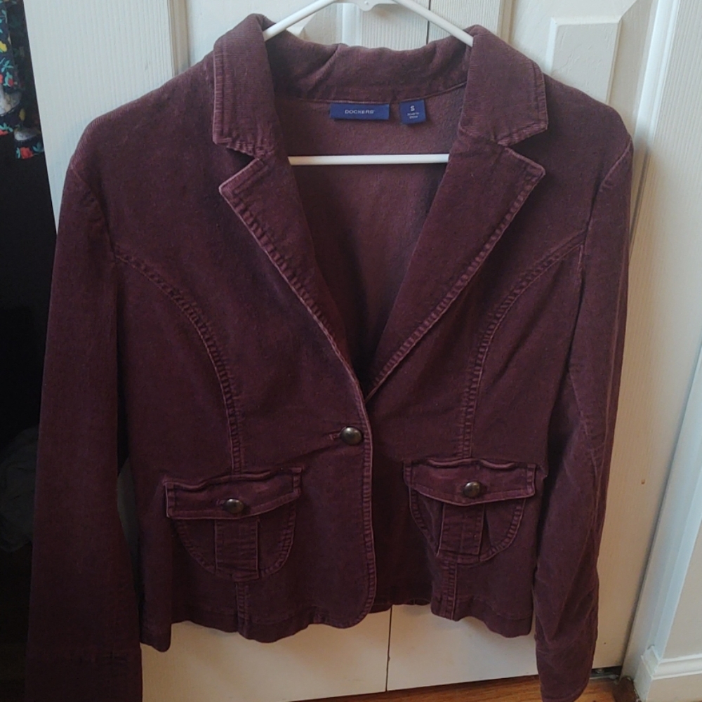 Docker's Cranberry Courderoy Blazer